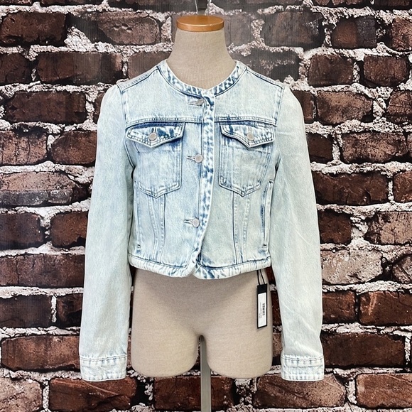 Blank NYC NWT Cropped Jacket Light Acid Wash Blue Denim Size Small - Picture 5 of 16